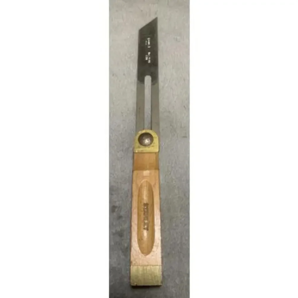 Early Vintage 8" Stanley Sliding T-Bevel Square Nice Old Wood & Brass USA Japan - Picture 3 of 7
